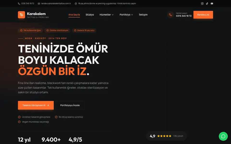 Dövme Stüdyosu · Cesur şablonu