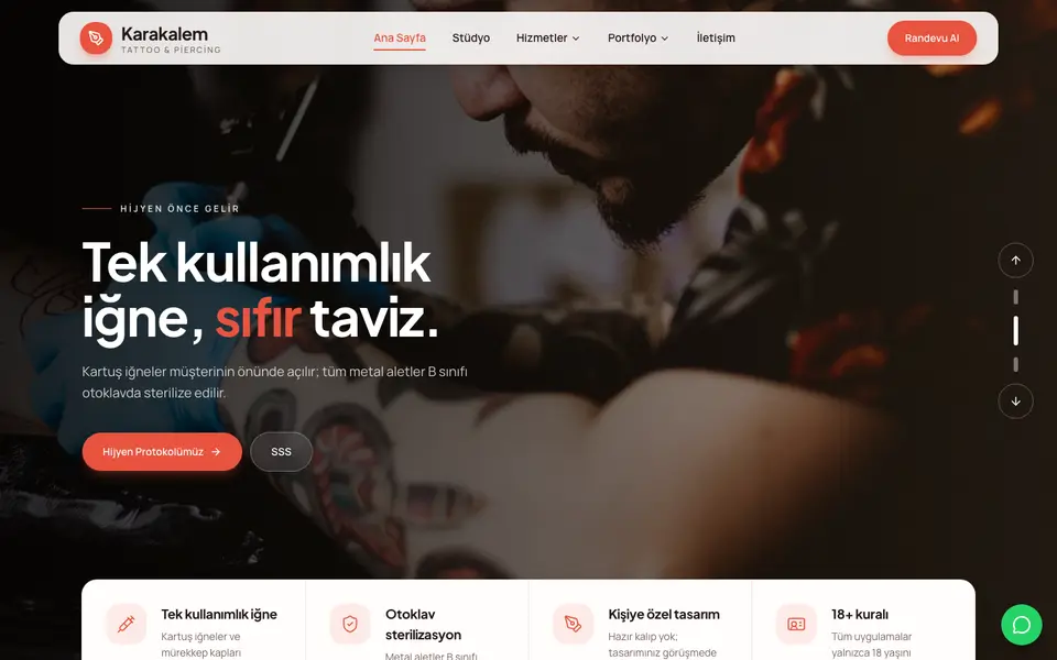 Dövme Stüdyosu · Dinamik şablonu
