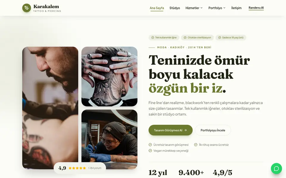 Dövme Stüdyosu · Doğal şablonu