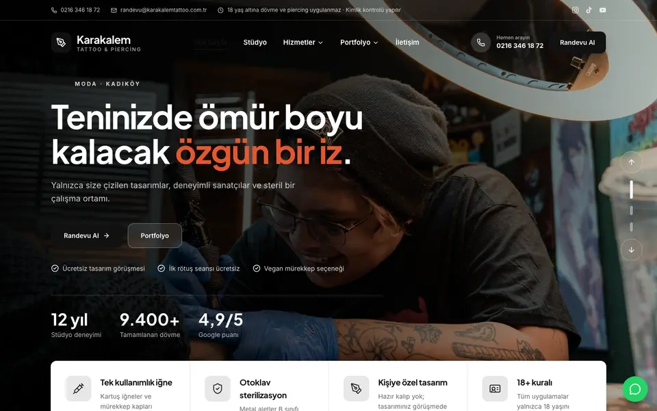Dövme Stüdyosu · Klasik şablonu