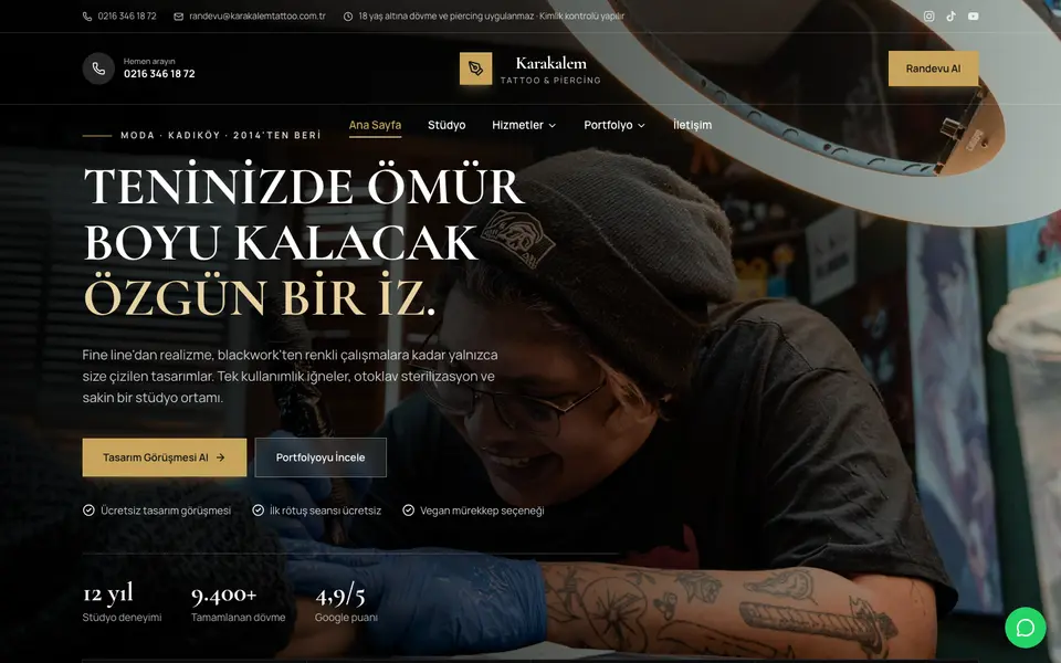 Dövme Stüdyosu · Lüks şablonu