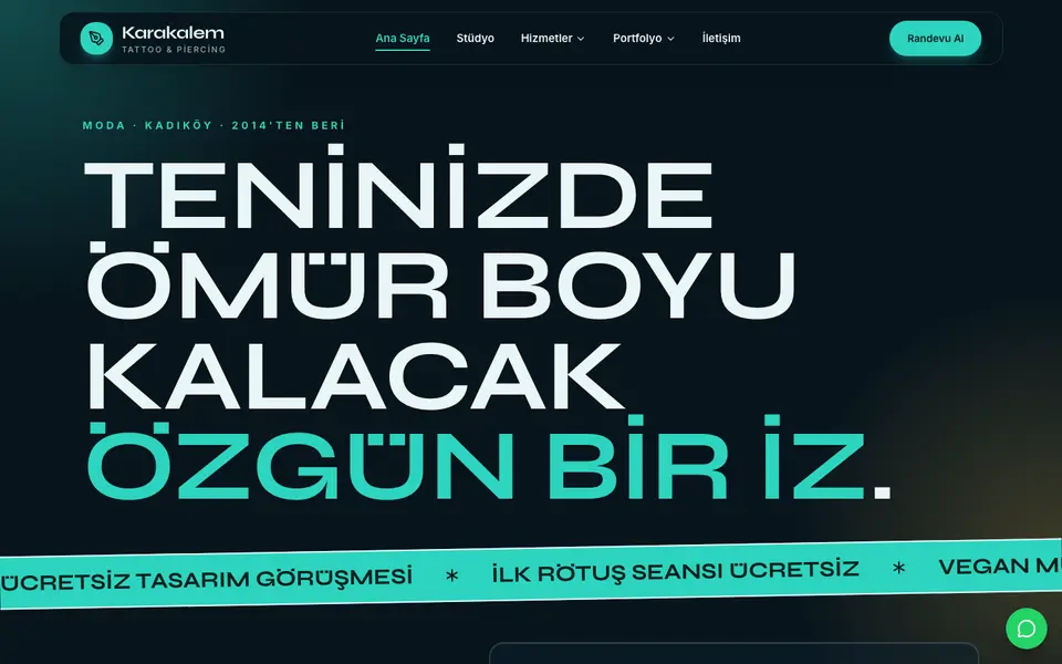 Dövme Stüdyosu · Neon şablonu