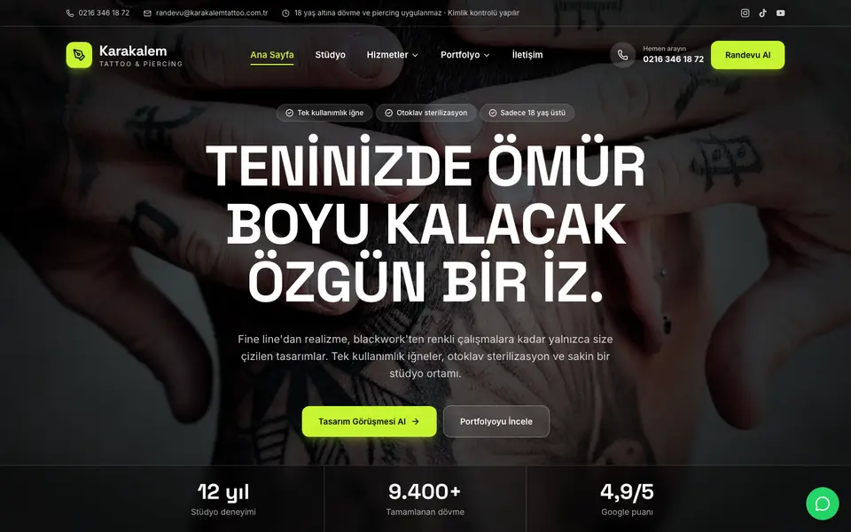 Dövme Stüdyosu · Sahne şablonu