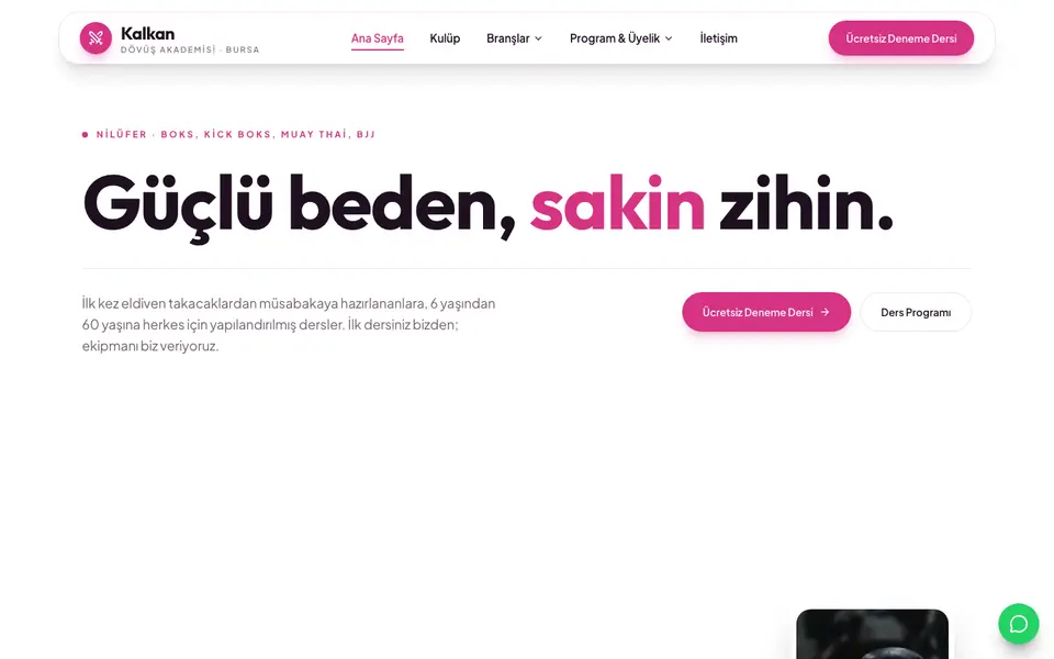Dövüş Sanatları · Canlı şablonu