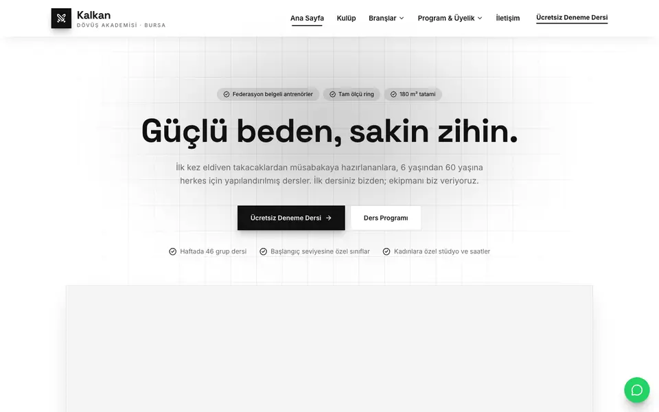 Dövüş Sanatları · Minimal şablonu