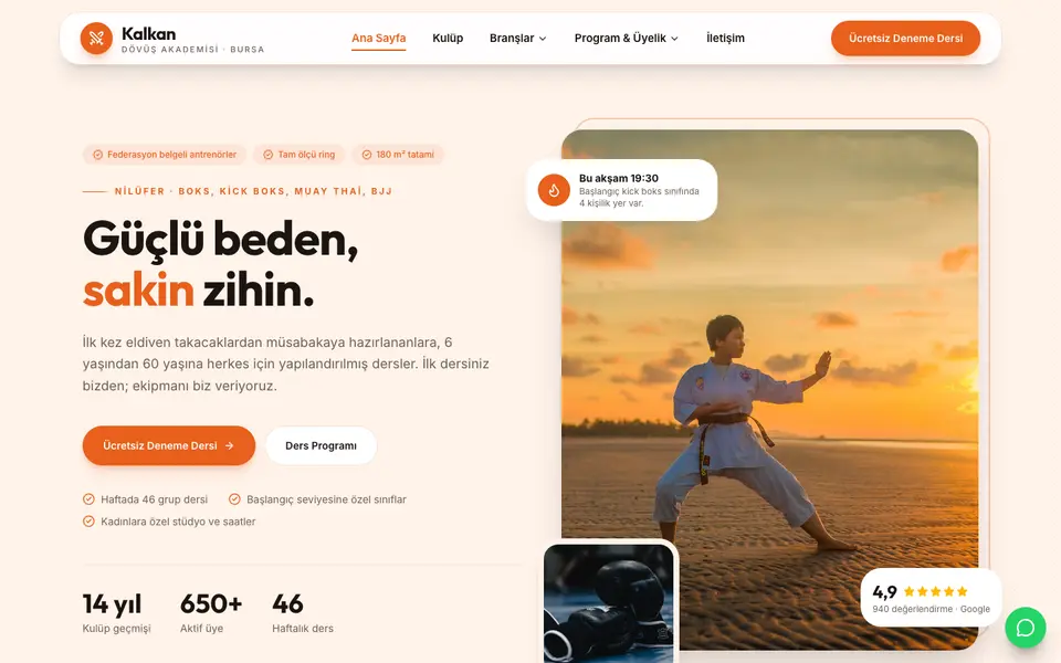 Dövüş Sanatları · Modern şablonu