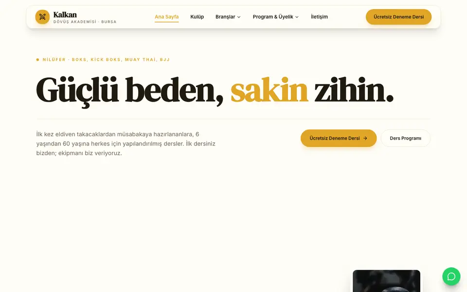 Dövüş Sanatları · Vitrin şablonu