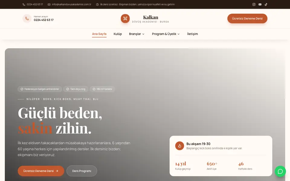 Dövüş Sanatları · Zarif şablonu