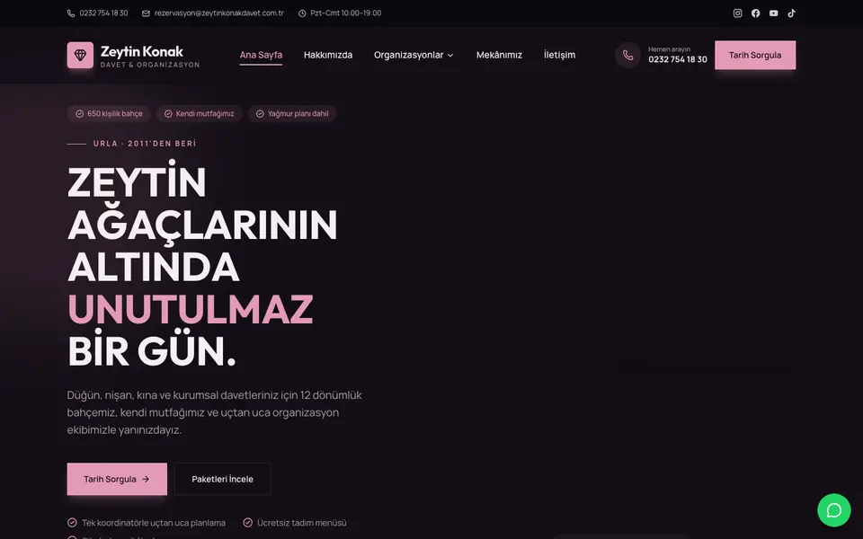 Düğün & Organizasyon · Cesur şablonu