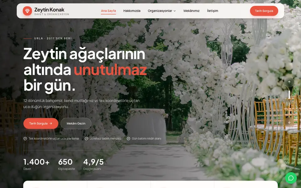 Düğün & Organizasyon · Dinamik şablonu