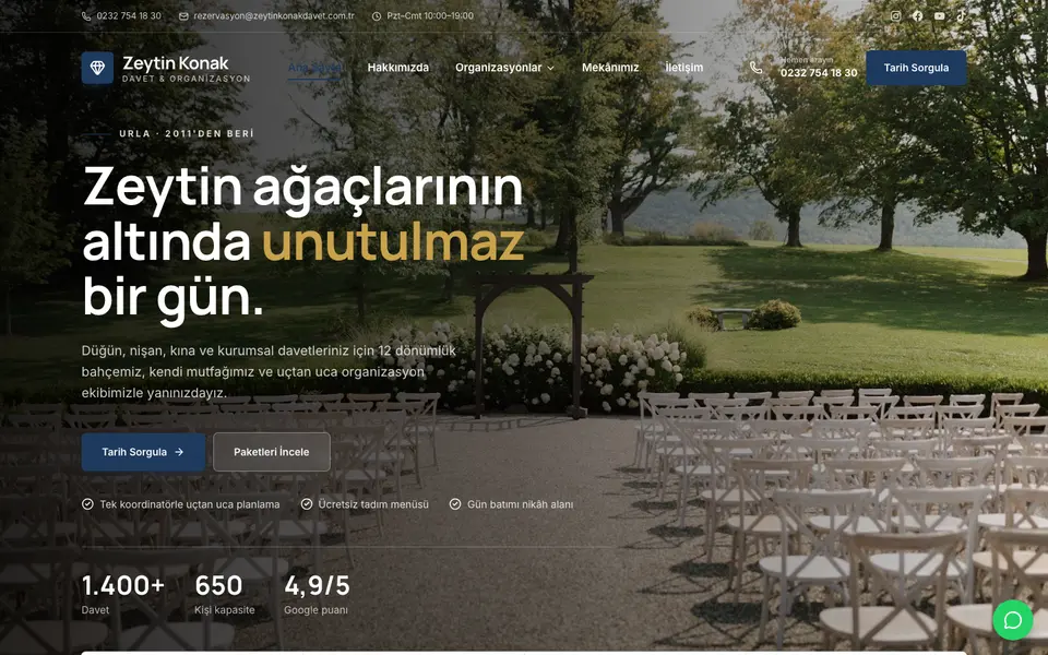 Düğün & Organizasyon · Kurumsal şablonu