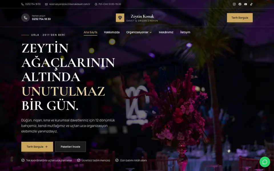 Düğün & Organizasyon · Lüks şablonu