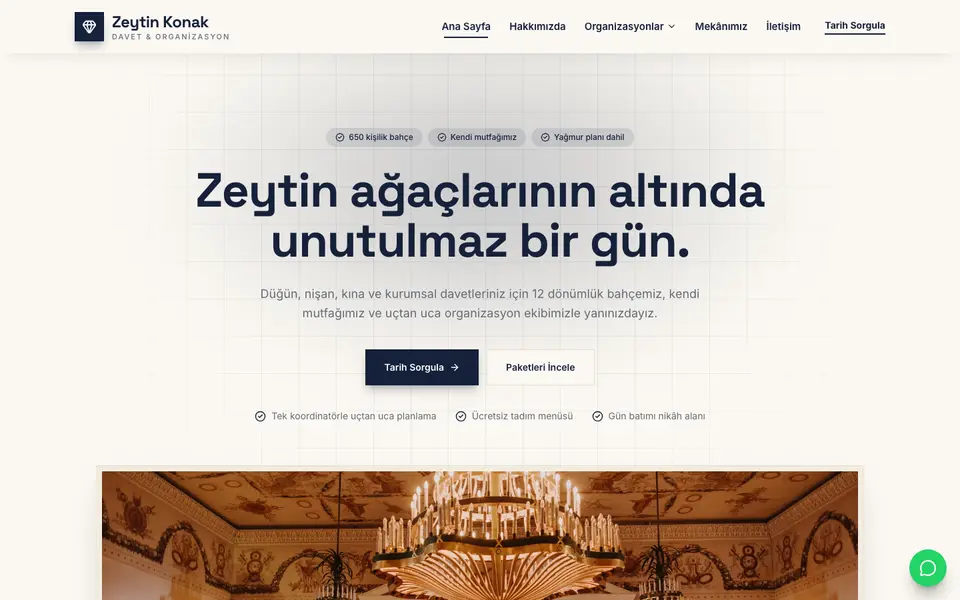 Düğün & Organizasyon · Minimal şablonu