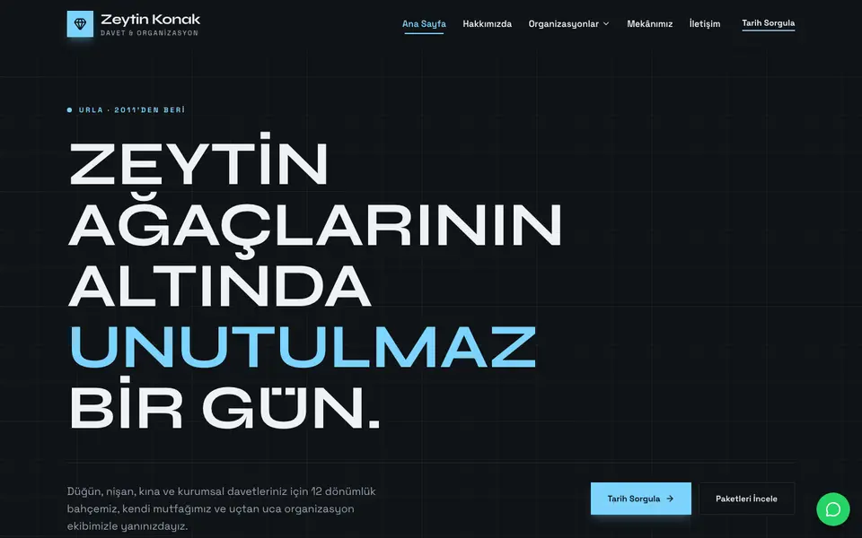 Düğün & Organizasyon · Monokrom şablonu