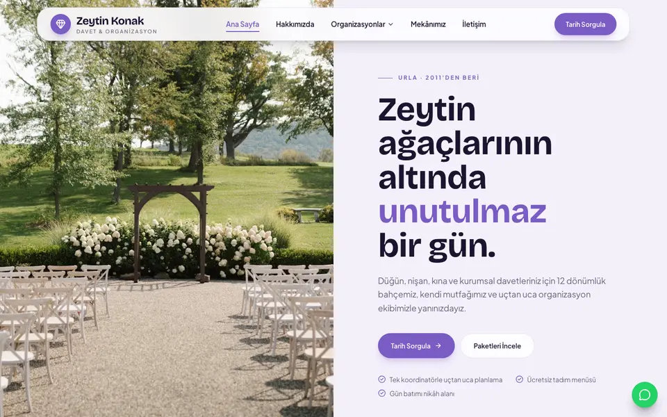 Düğün & Organizasyon · Pastel şablonu
