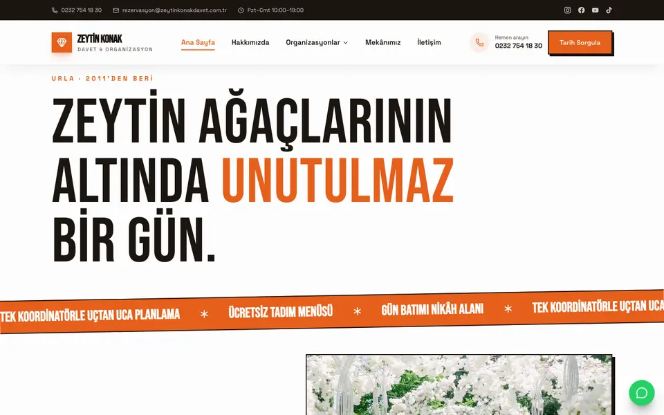 Düğün & Organizasyon · Sokak şablonu