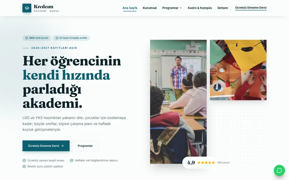 Eğitim Kurumu · Atölye şablonu