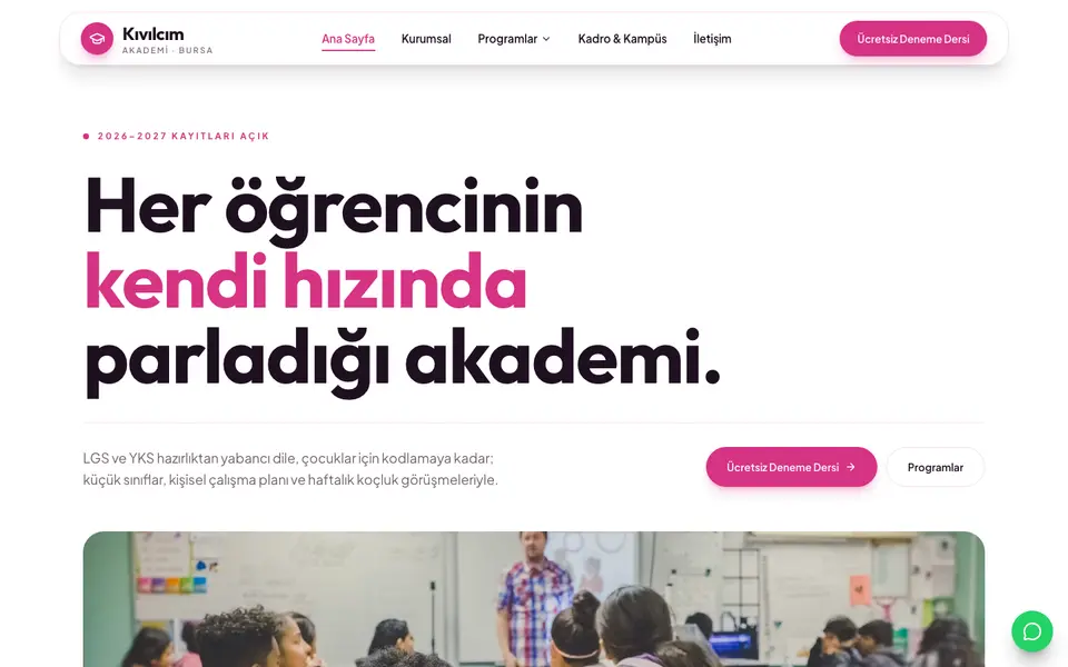 Eğitim Kurumu · Canlı şablonu