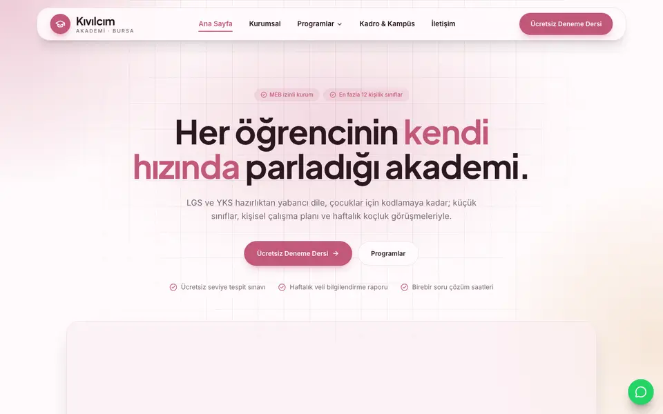 Eğitim Kurumu · Kristal şablonu