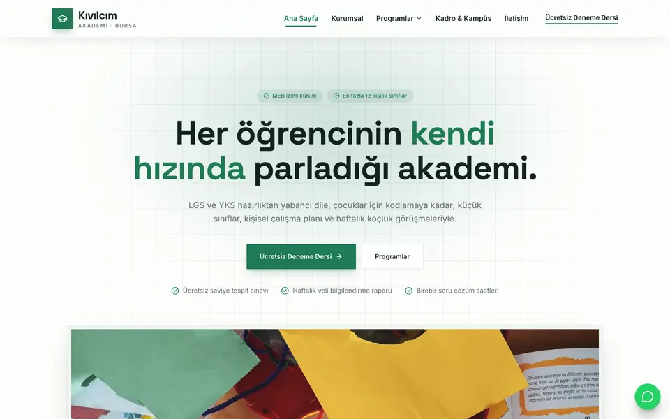 Eğitim Kurumu · Minimal şablonu