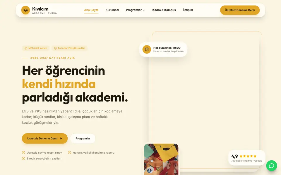 Eğitim Kurumu · Modern şablonu