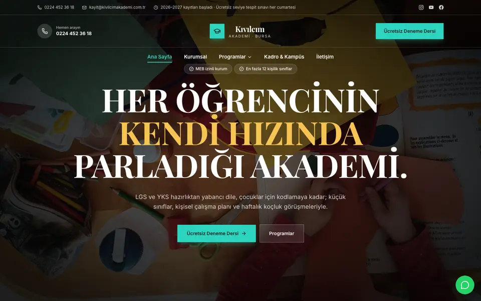 Eğitim Kurumu · Prestij şablonu