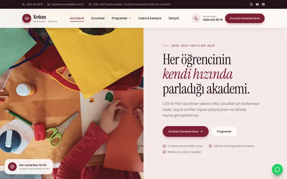 Eğitim Kurumu · Retro şablonu