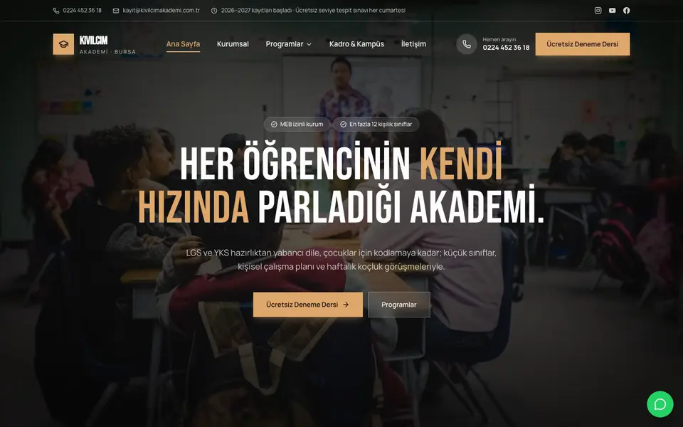 Eğitim Kurumu · Sinema şablonu