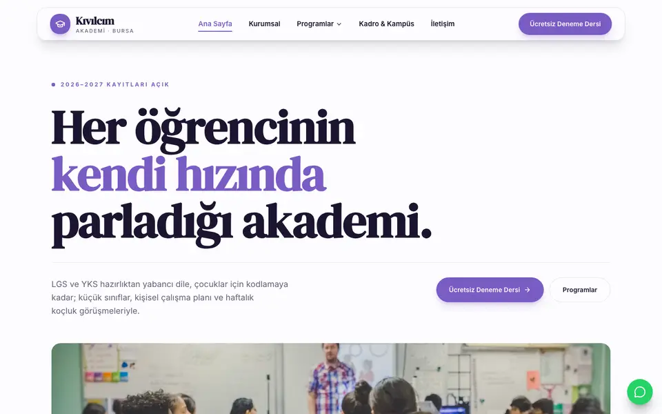 Eğitim Kurumu · Vitrin şablonu