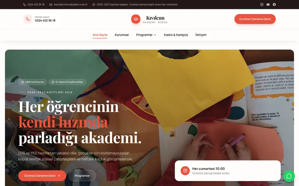 Eğitim Kurumu · Zarif şablonu