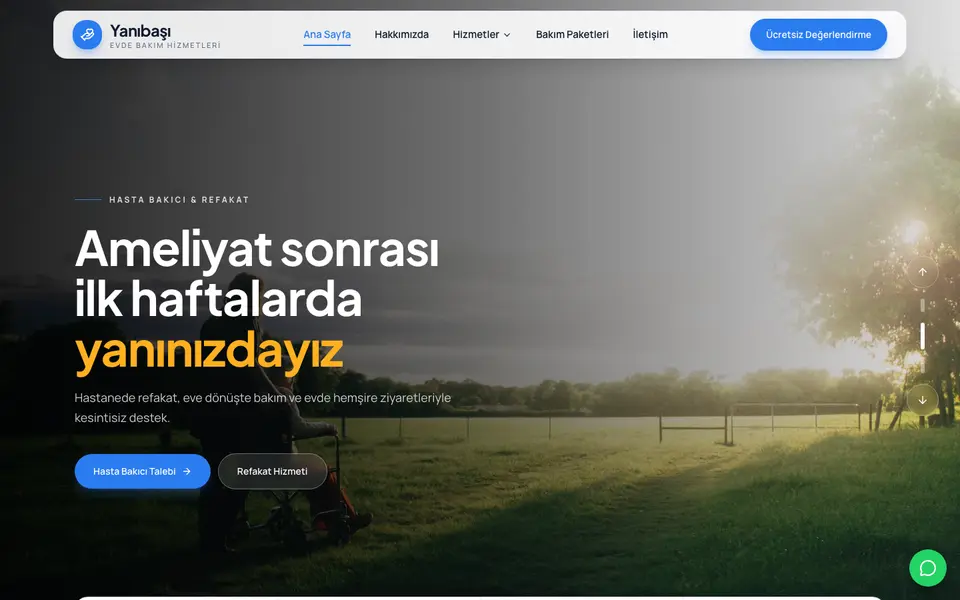 Evde Bakım · Dinamik şablonu