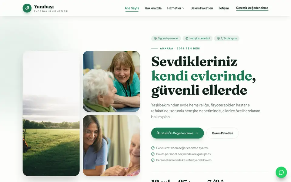 Evde Bakım · Doğal şablonu