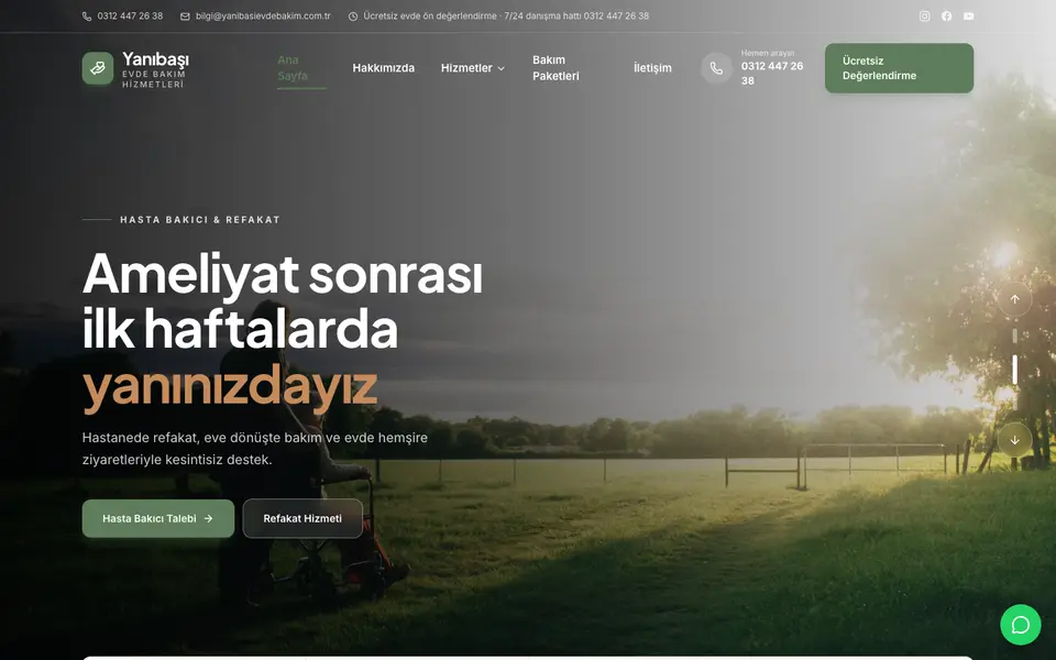 Evde Bakım · Klasik şablonu