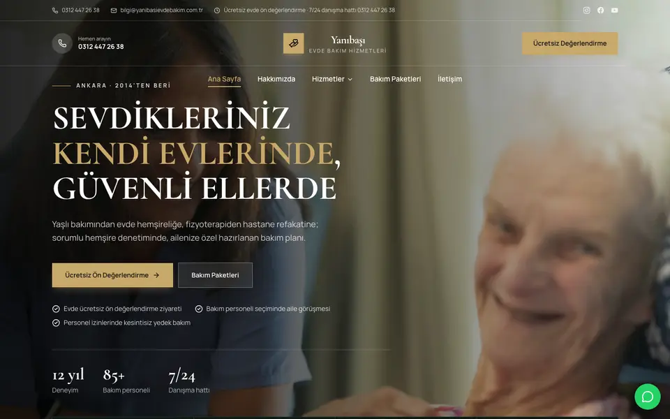 Evde Bakım · Lüks şablonu