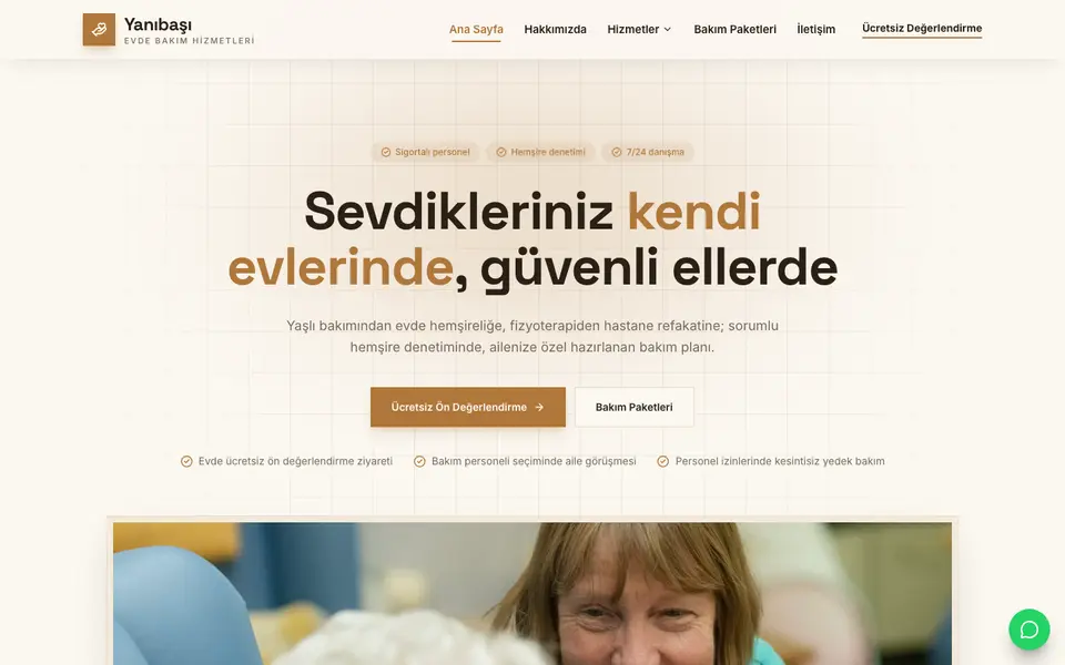 Evde Bakım · Minimal şablonu