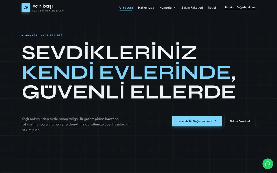 Evde Bakım · Monokrom şablonu