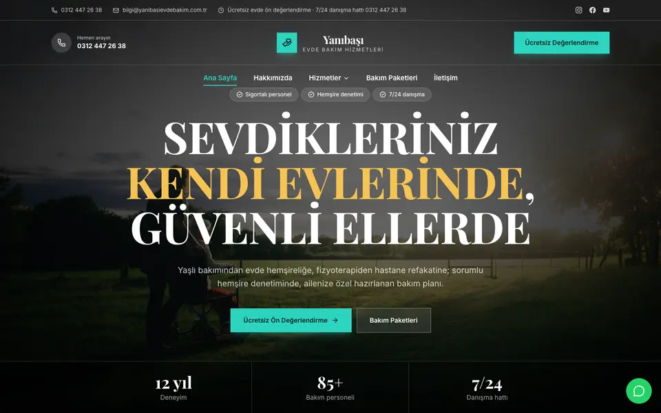 Evde Bakım · Prestij şablonu