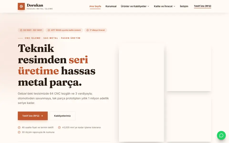 Fabrika & Üretim · Atölye şablonu