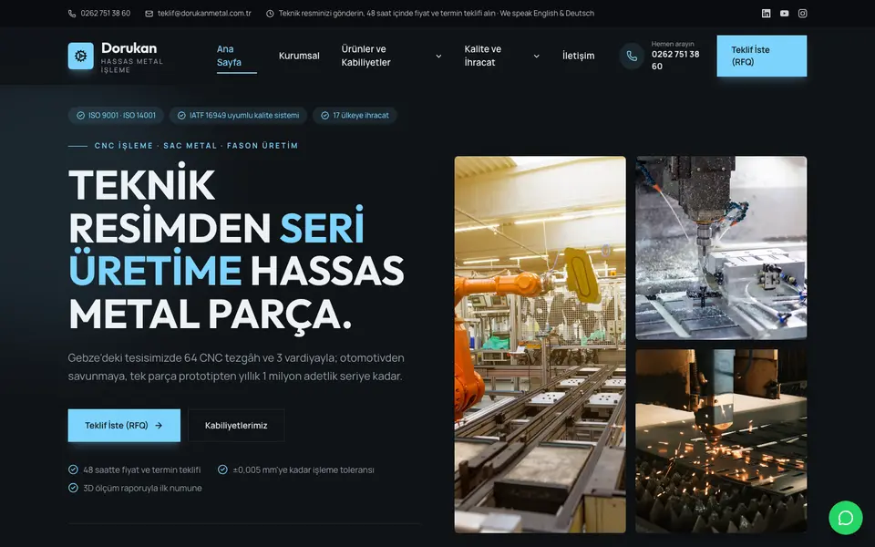 Fabrika & Üretim · Cesur şablonu