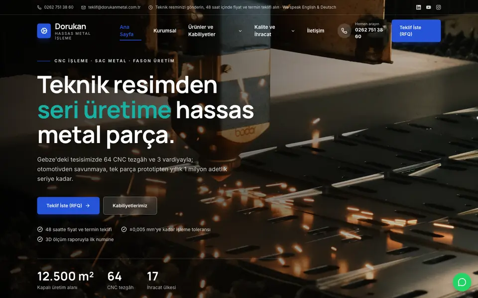 Fabrika & Üretim · Kurumsal şablonu
