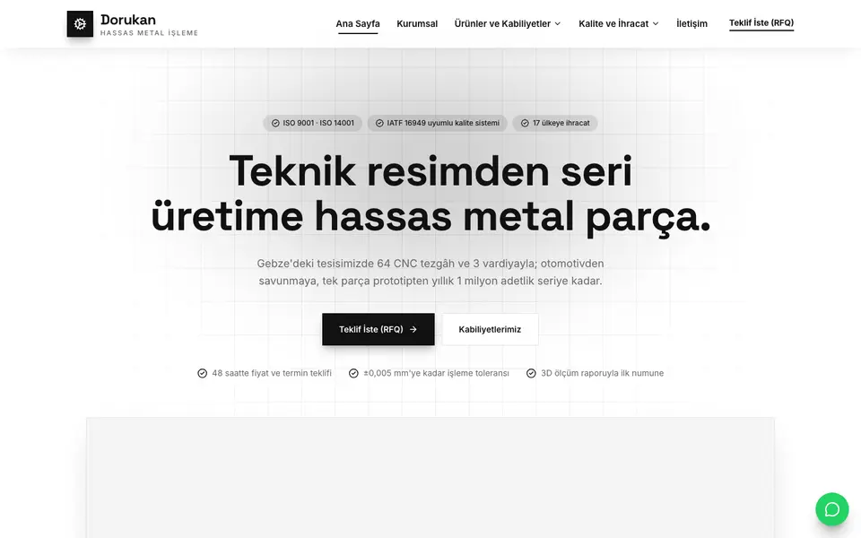 Fabrika & Üretim · Minimal şablonu