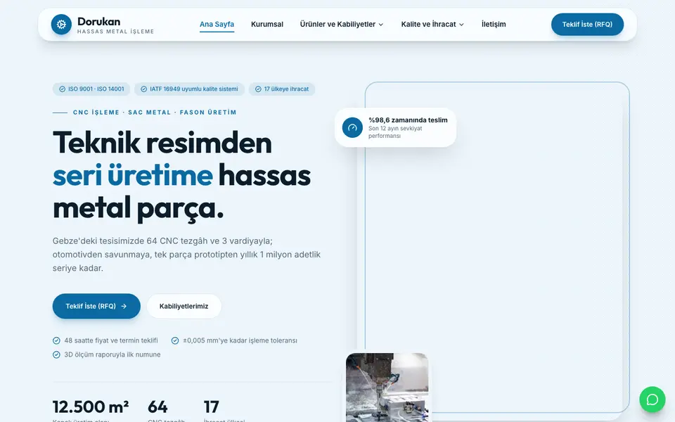 Fabrika & Üretim · Modern şablonu
