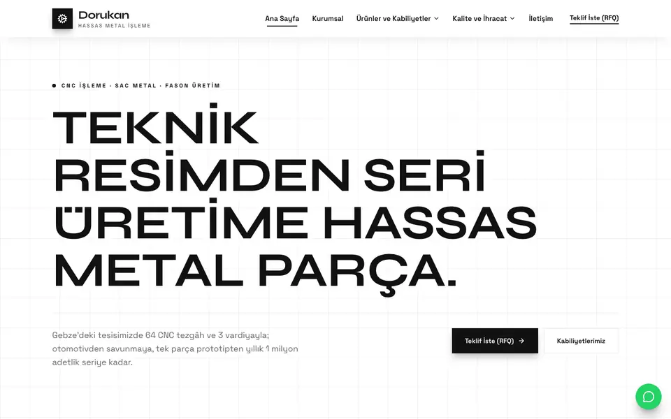 Fabrika & Üretim · Monokrom şablonu