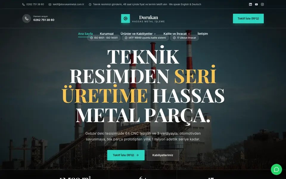 Fabrika & Üretim · Prestij şablonu