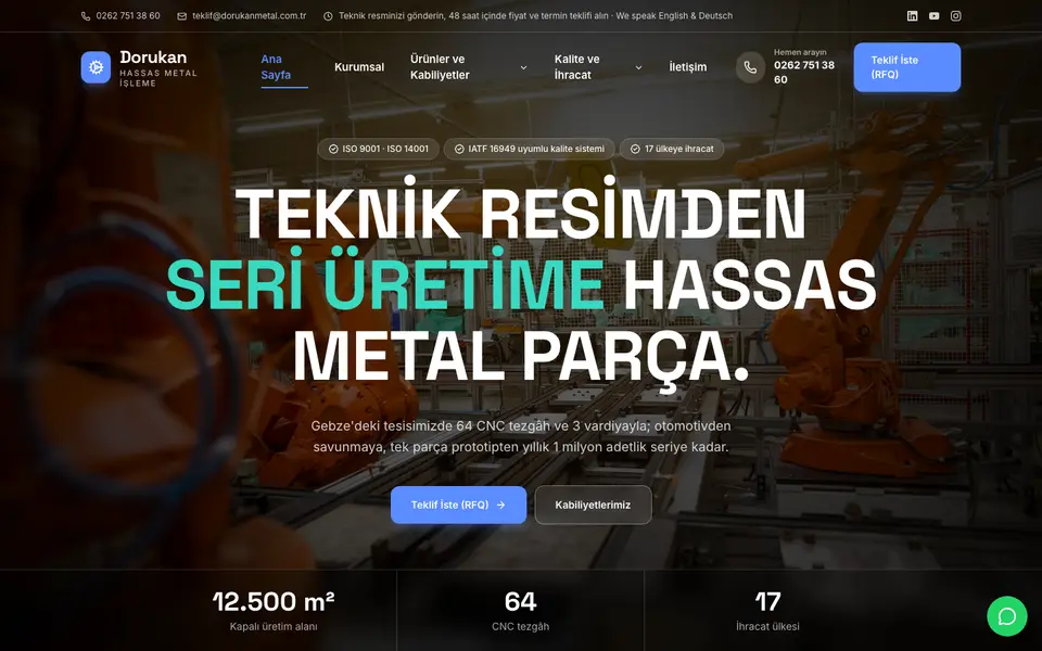 Fabrika & Üretim · Sahne şablonu