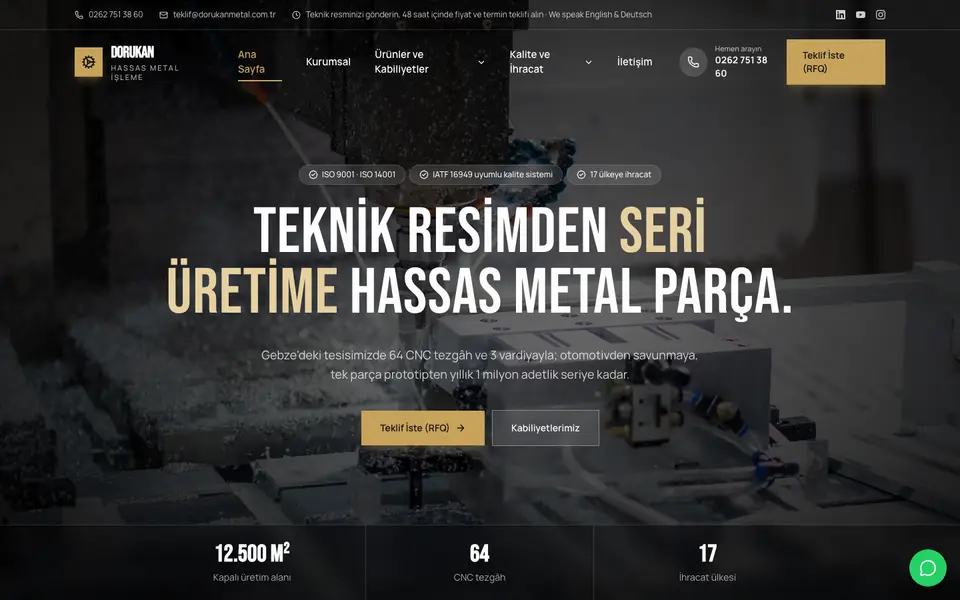 Fabrika & Üretim · Sinema şablonu