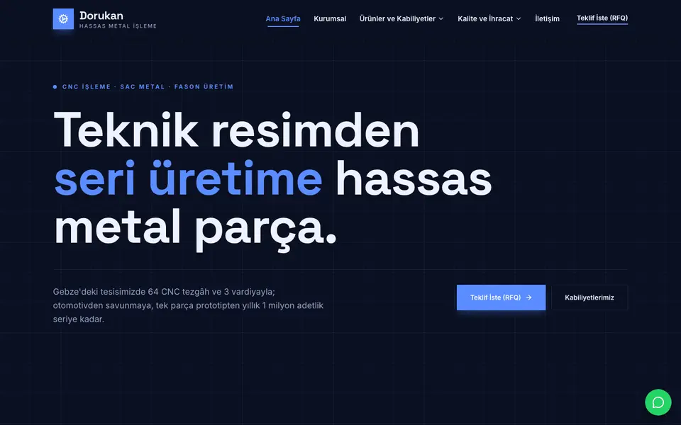 Fabrika & Üretim · Teknik şablonu