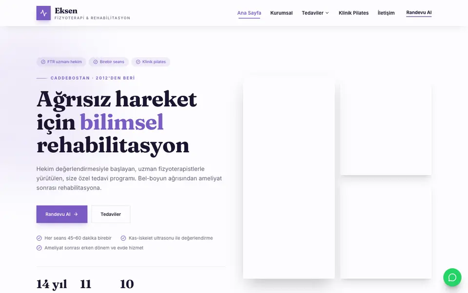 Fizik Tedavi · Atölye şablonu