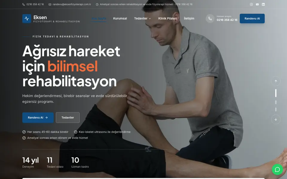 Fizik Tedavi web sitesi şablonu