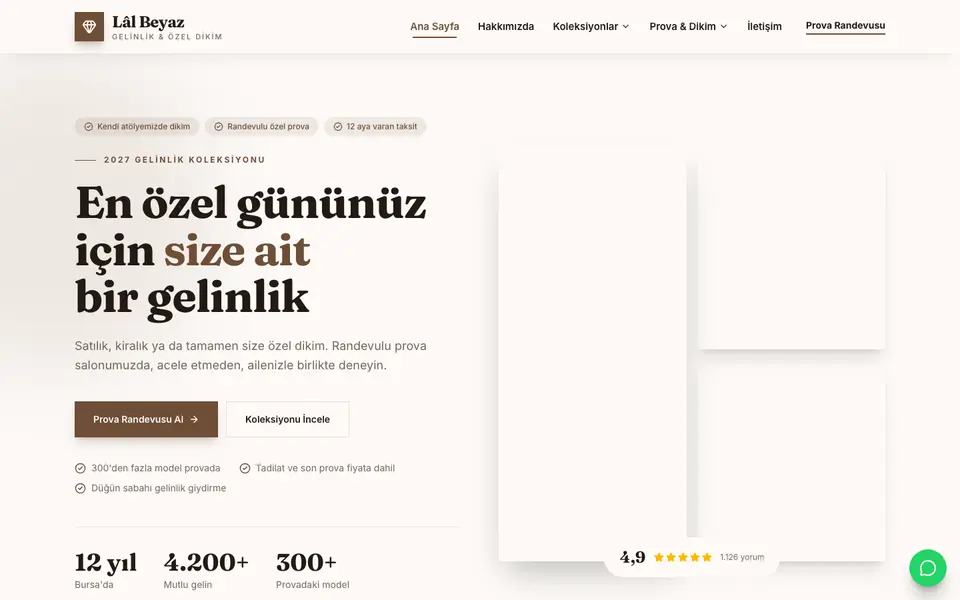 Gelinlik · Atölye şablonu
